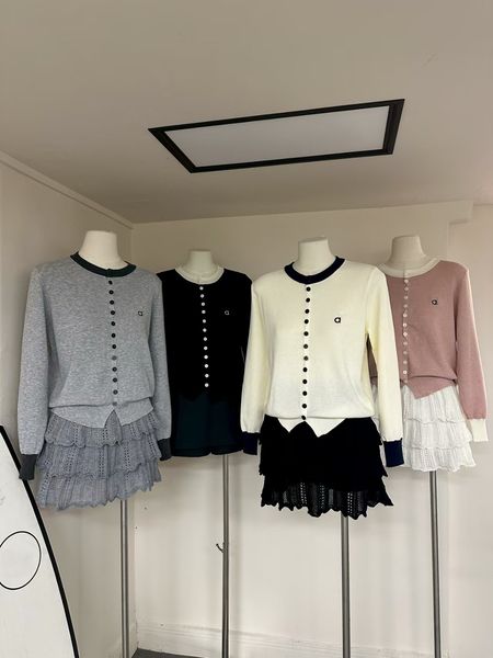 

designer womens sweater Exclusive Black and White Lady's Cardigan Sweater in designer Style Autumn and Winter Casual Fairy Top, #2