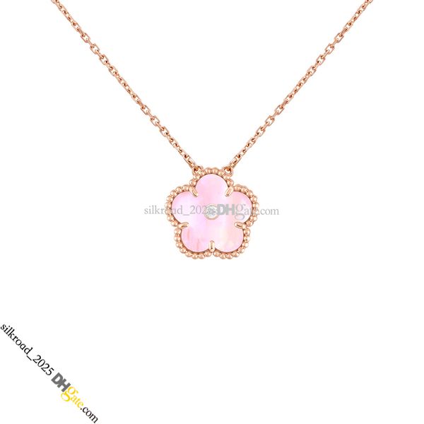 

Alhambra Clover Necklace Diamond Agate Shell Mother-of-Pearl Jewelry Designer for Women Chain Pendant Necklaces Hypoallergenic Jewelry Gift /22231317