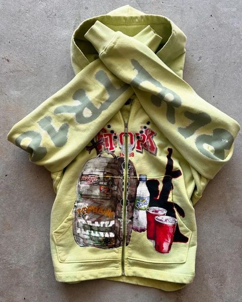

Men's Hoodies Alphabet Anime Fashion Retro Versatile Oversized Hoodie Men Gothic Punk High Street Trendy Brand Loose Sweatshirt Women, A1