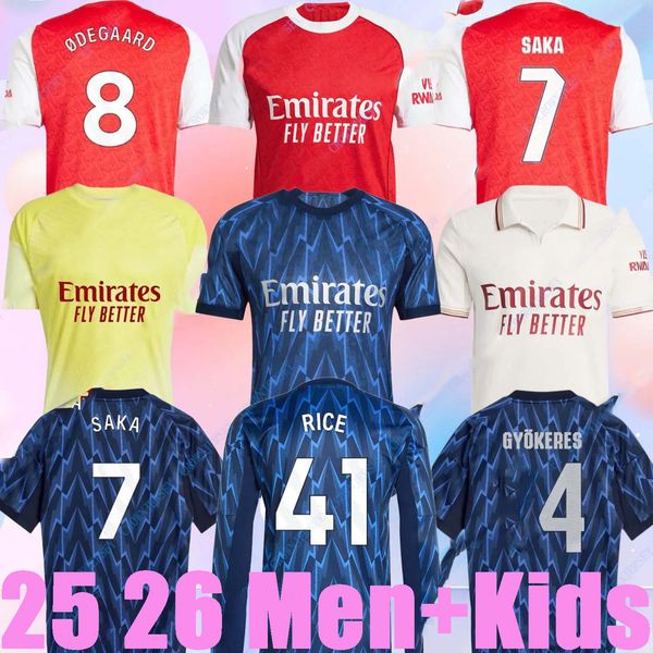 

25 26 SAKA Soccer Jerseys ODEGAARD RICE HAVERTZ NWANERI MARTINELLI Calafiori NKETIAH SALIBA TROSSARD JESUS Football Shirt Kids Child Training Kit uniform shirts 99, 25 26 third adult++epl