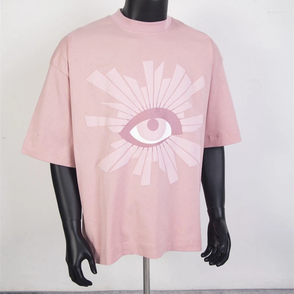 

Men's T Shirts Black Pure Cotton House Of Errors T-shirt With Embroidered Eyes And Oversized Loose Fitting Street Clothing, Green green