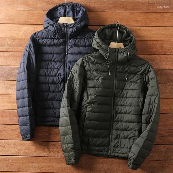 

Men's Down Outstanding Crtsmanip Outdoor Warm Cotton Jaet Hooded Breathable Waterproof Winter Arrival Faion Urban Sle, Navy blue