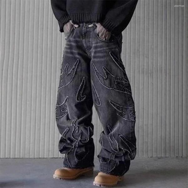

Men's Jeans American High Street Vintage Loose Wide Leg Fashionable Straight Long Pants Spring Versatile Casual Trousers, Khaki