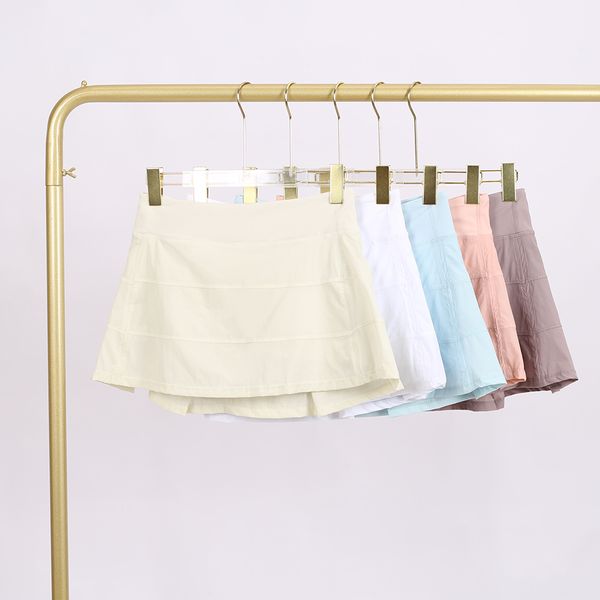 

Yoga Simple Solid Color Yoga Clothes Fashionable And Versatile Comfortable Sports Skirts Women' Summer Little Fresh, Beige