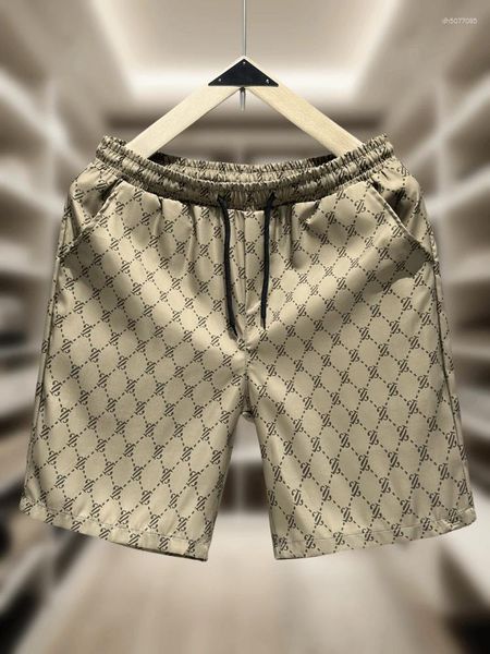 

Men's Shorts Summer European Station Trendy Brand Slim-fitting Handsome Five-point Pants Beach Thin Casual, Black yellow letters
