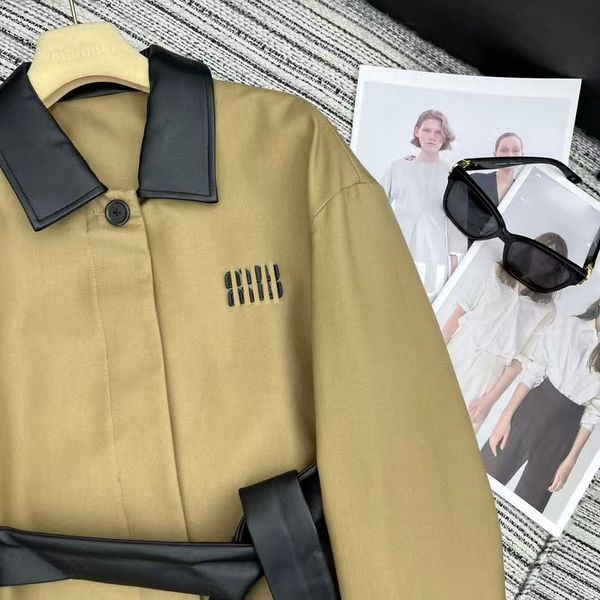 

Womens Trench Coats Jackets Long Slim Belt Wind Coat Long Sleeves Tops Windbreaker Designer Woman Jacket High Street Windproof S, Brown