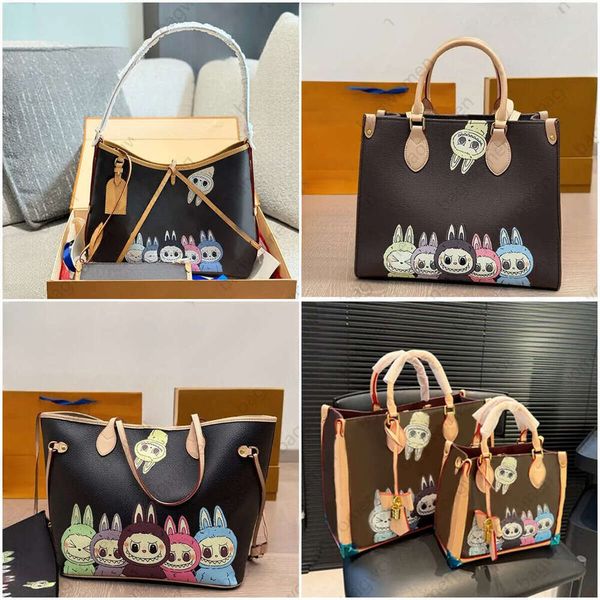 

Bag Shoulder Women Labubu Shell Pack Crossbody Bag Cowhide Leather Designer Purse Designers Bags 45678218 Classic Letter Print Sac, Gray letters 4