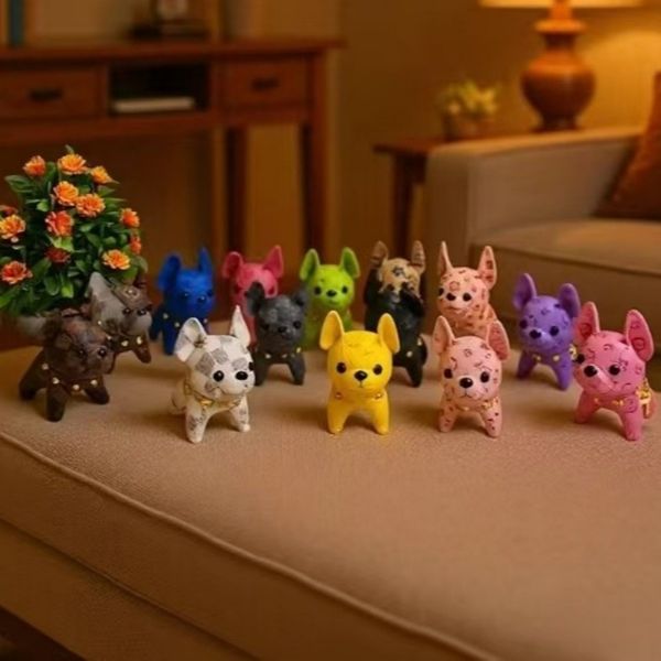 

Designer keychain, high-quality French bulldog bag, collar, knight dog keychain, car interior decoration, leather keychain, collar wholesale, favorable price