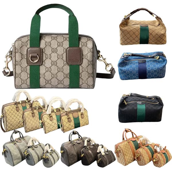 

Designer bag Striped tote bag Canvas luxury bag Boston crossbody bag Magic leather rice dumpling color Fashionable commuting practical, #9 -22cm