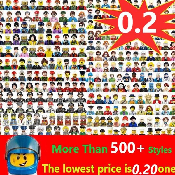 Mini Figure Building Blocks Toys Doll Action Figures Kids Boy Birthday Gifts With Bricks Ninja Anime Characters Chicken Eating Police Couple Wedding Giv