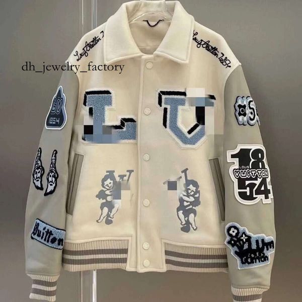 

Designer Letterman Jacket  Vintage Bomber Coats 11 Letter Embroidery Autumn Men Baseball Jackets Hip Hop Loose Varsity 30Cz Lvse Jacket dc3, Silver
