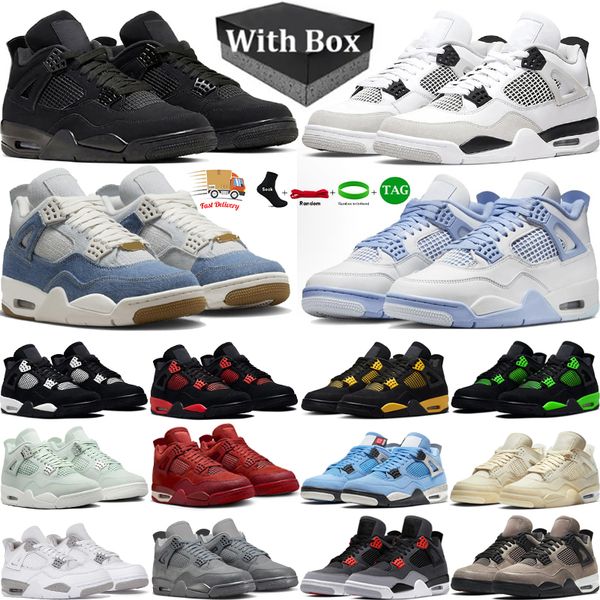 4 Basketball Shoes Military Black Cat 4s Mens Womens Sneakers Trainers University Blue Red Cement Thunder Pine Green White Oreo Seafoam Cool Grey Jumpman Jump man