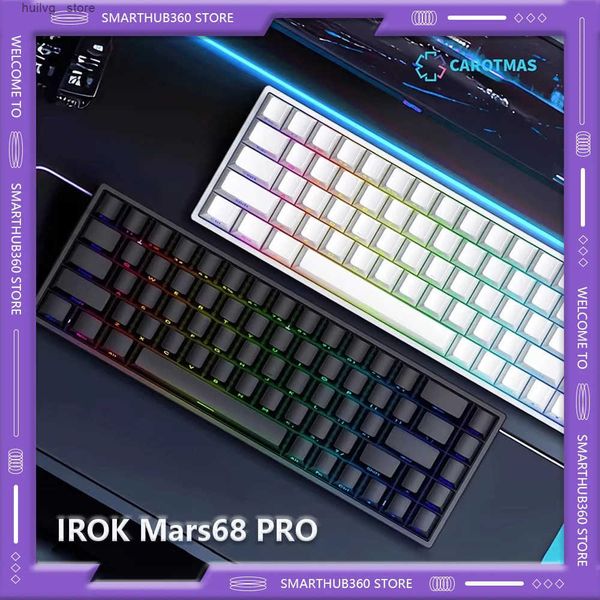 IROK Mars68 PRO Magnetic Switch RGB Wireless Mechanical Keyboard Long Battery Life Custom Hot Swap Game Keyboards PC Accessories Z250814