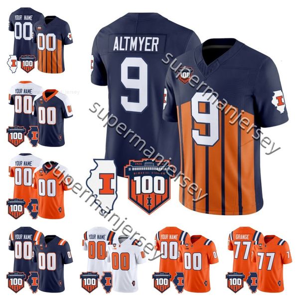 2026 2025 Illinois Fighting Illini college Football Throwback Jersey Illinois Jerseys Stitched Luke Altmyer Kaden Feagin Dick Butkus