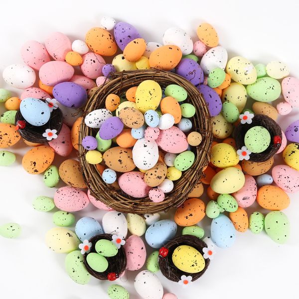 New Easter eggs colored foam egg DIY wreath decoration spotted pigeon egg simulation egg holiday party gift