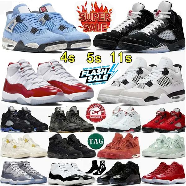 

With Box 4 Basketball Shoes 4s 5s 11s Unc Top Mens Womens Fire Red Metallic Reimagined Black Cat 4 Sneakers SP Infrared Retro Carmine White Cement Grey Pink Trainers, Cream