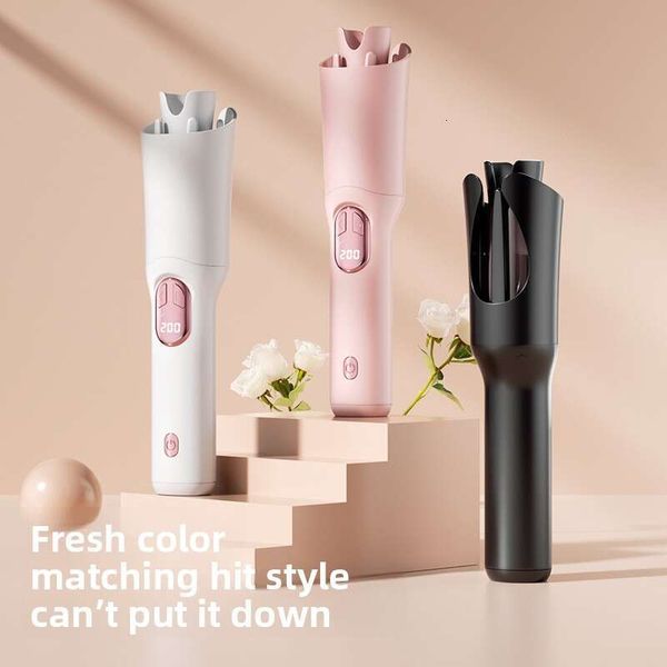2025 New LCD USB Rechargeable 32Mm Heating Egg Roll Hair Curler Home Wireless Portable Curling Iron