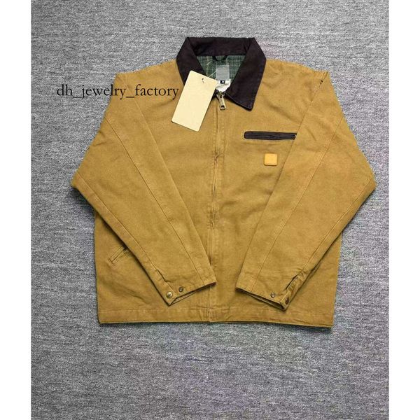 

Carrharts Jacket High Quality 25Fw Designer Vintage Washed Canvas Fashion Brand Detroit Casual Loose Outwear Coats Work Clothes carharttlies bdg us size S-XL c64, A2-10