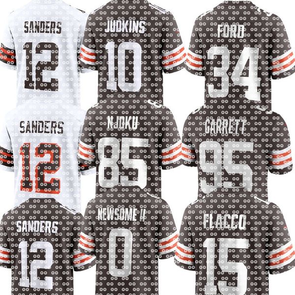 Mason Graham Shedeur Sanders Bernie Kosar Joe Thomas Myles Garrett Nick Chubb Deshaun Watson Jerome Ford Jerry Jeudy Jerry Jeudy Elijah Moore Football Browns Jersey