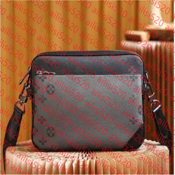 

Men Leather TRIO Luxurys Designer bags men Leather Black Flowers Messenger Purse Crossbody Bags Shopping Bag Shoulder bag Handbags Women wallet, 22#