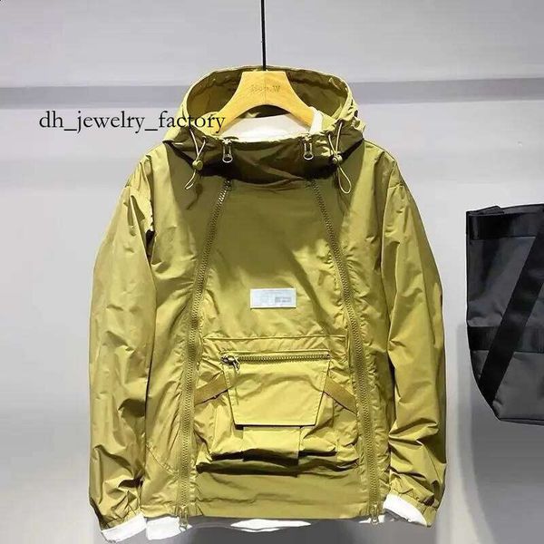 

Spring Autumn Mens Jacket Fashion Double Zip Hooded Outdoor Jacket Black Coat Pocket Sportswear 240920 7b6, Gray