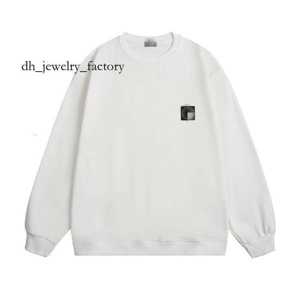 

Stone hoodies Classic Chest Embroidered Badge Logo Round Neck Long Sleeve Hoodie Men's and women's hoodies 24a, Dark gray