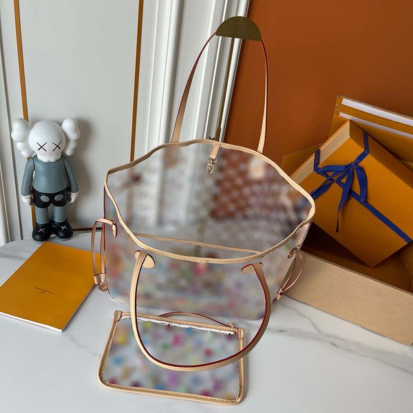 

luxury designer bags Transparent materials Shopping bag shoulder bags designers tote bag woman bag clutch purse designer wallet, Transparent white