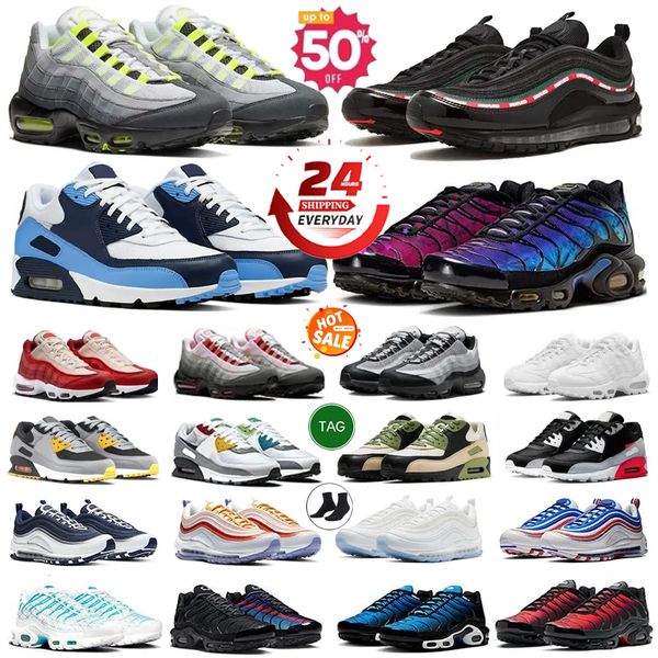 

Designer Tn Tnss Plus Running Shoes Men Women 90s 95s 97s Sneakers Triple Black White Neon Crystal Blue Red Olive womens Sports Runners Mens Trainers Sports, Green