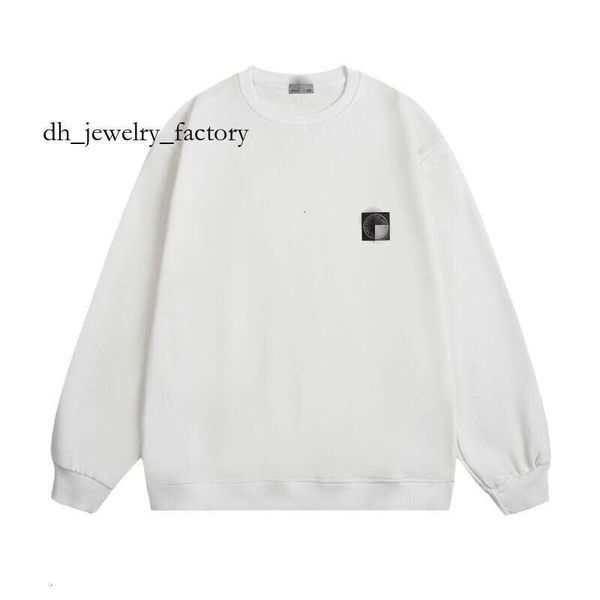 

Stone hoodies Classic Chest Embroidered Badge Logo Round Neck Long Sleeve Hoodie Men's and women's hoodies 4cc, Navy blue