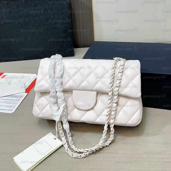

White Designer bags Luxury Bag sling bag Caviar Style Flap Leather Handbags Chain bag Shoulder Bag sac de luxe small square bag women's crossbody bag clutch bag, Color1