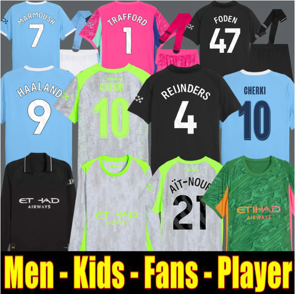 25 26 HAALAND soccer jerseys FODEN MARMOUSH DOKU Cherki KOVACIC GVARDIOL DE BRUYNE DE BRUYNE Reijnders football shirt men kids kits goalkeeper pink black