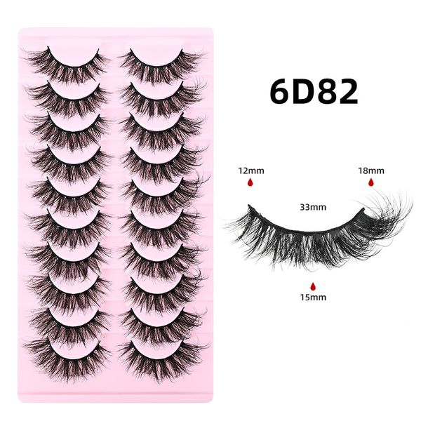 

10 Pairs Multi-layer 3D Thick False Eyelashes Fluffy Faux Mink Fake Lashes Strip Handmade Reusable Eyelashes Extensions Soft Lightweight