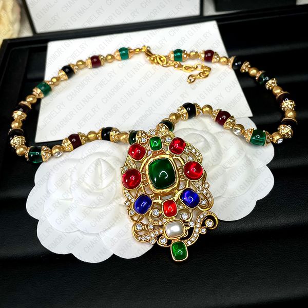 

Handmade Sophisticated Vintage Style Necklace and Necklaces Chain Link Jewelry Jewellery with Colorful Gemstone Pendant Luxury Gift Exclusive Premium Design