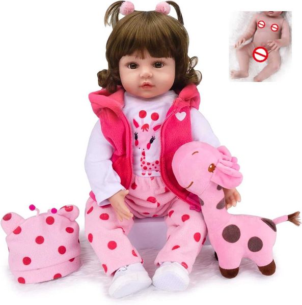 18 Inch Baby Soft Vinyl Silicone Body Restic Newborn Reborn Baby Dolls Full Vinyl Silicone Realistic Toddler Girl Lifelike Z250818