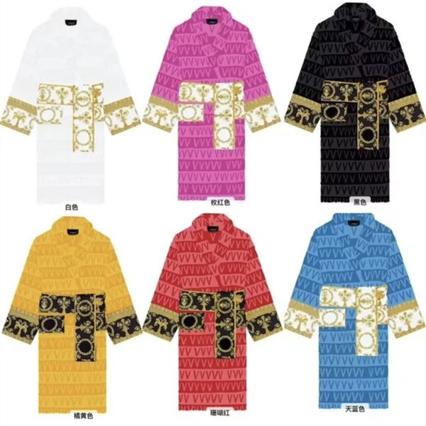 Designer Cotton Blend Jacquard Bathrobe Featuring Elegant Detailing Suitable As An Outer Layer During Cooler Months
