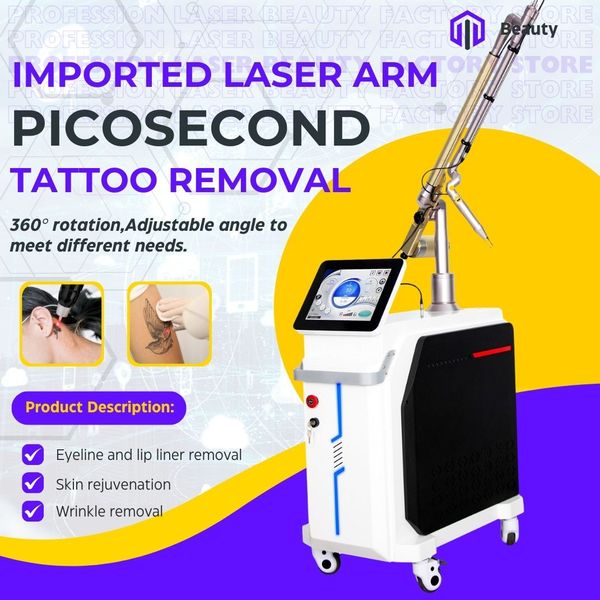 Picosecond Laser Machine For Tattoo Removal Skin Rejuvenation Freckle Pigmentation Reduction Professional Cosmetic Laser Equipment For Salon And Clinic