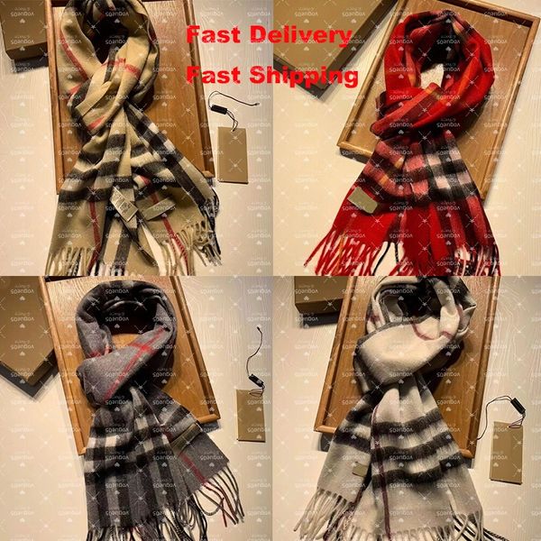 

high quality designer scarf classic plaid scarf 100% cashmere luxury scarf winter warm scarf soft thick shawl scarfs christmas gift wholesale retail men women styles