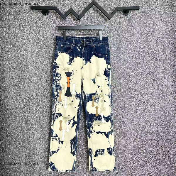 

Chrome Jeans 25 Jeans New Men's Jeans Designer Make Old Washed Straight Trousers Letter Prints Long Style High Quality Luxury Jeans Motorcycle Cross Straight 1d9, Shorts 2