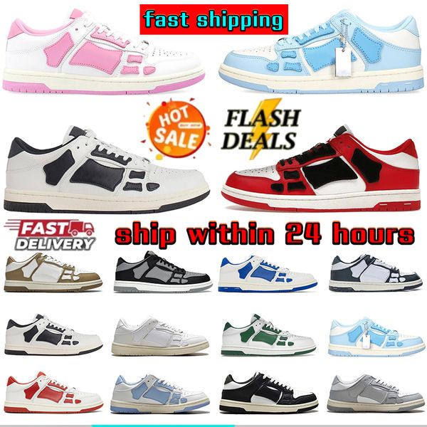 New Designer Shoe mens Casual Shoes Skel-top sneakers Skelet Bones Runner Top Low Sneaker Skeleton Women Men Genuine Leather shoe mens outdoor trainers