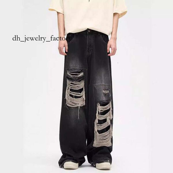 

now3 jumpnext Jeans Designer Men's Jeans Black Flare Pants Men Clothing High Street Retro Baggy Harajuku Style Trend Streetwear Casual Trousers 465, A5
