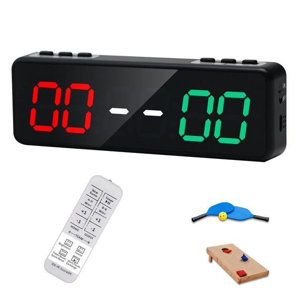 

Electronic Scoreboard with Remote,Protable LED Digital Cornhole Score Keeper with Tripod