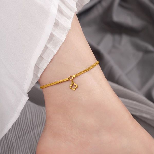 

jewelry designer anklet Exquisitely Crafted Titanium Steel Ankle Chain with Unique Clove Design A Seasonal Must-Have Jewelry Accoutrement