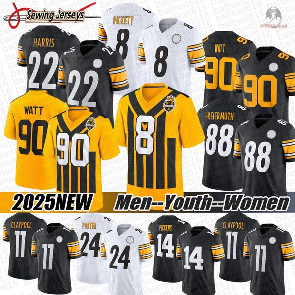 Pittsburghes SteelersS Jersey SteelersJersey T.J. Watt DK Metcalf Aaron Rodgers Diontae Johnson Will Howard Joey Porter Jr. Jaylen Warren Football Jerseys