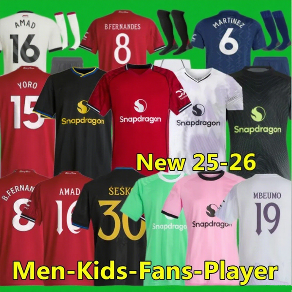 

ONANA 24 25 26 soccer jerseys BRUNO FERNANDES CUNHA MBEUMO football shirt 2025 2026 men kids kit MARTINEZ CASEMIRO AMAD Garnacho Mount HOJLUND YORO MAINOO 333, Orange