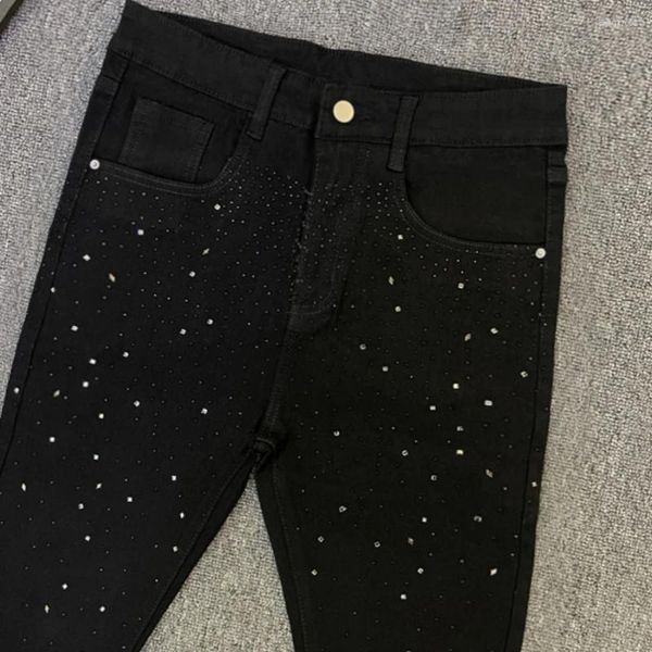 

Men' Jeans Y2k Drilling Men Sky Is Full Of Stars Pants High Street Slim Straight Denim Trousers Hip-Hop Punk Gothic Vintage, Black