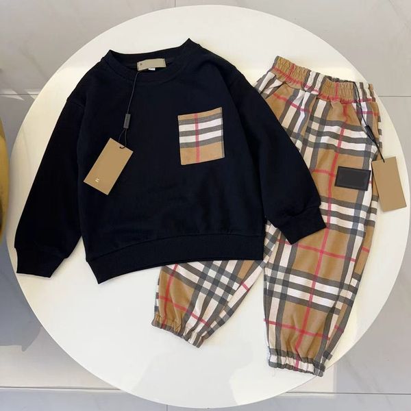 

Designer Kids Clothing Set Luxury Boys Girls Long Sleeve Sweater Outfit Classic Baby Toddler Knitwear 90-150cm O11, Camel