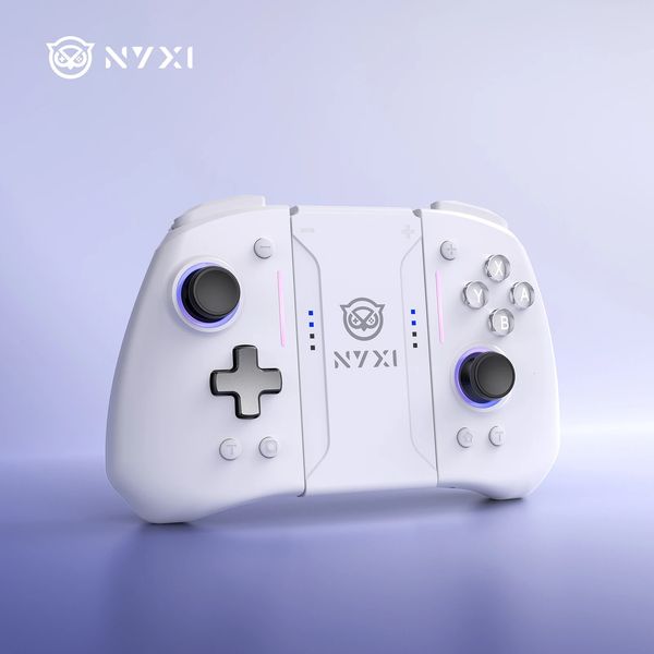 NYXI Hyperion Pro Hall Joystick Wireless Game Controller White Gamepad with RGB Lights for Nintendo Switch PC Controller 250813