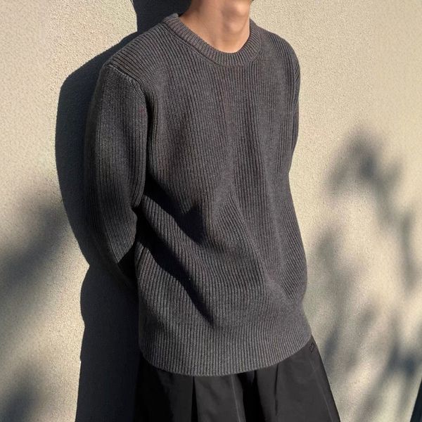 

Men's Sweaters Designer Knitted sweater with round neck pullover and loose fit men's and women's original four corner seam sweater, Black