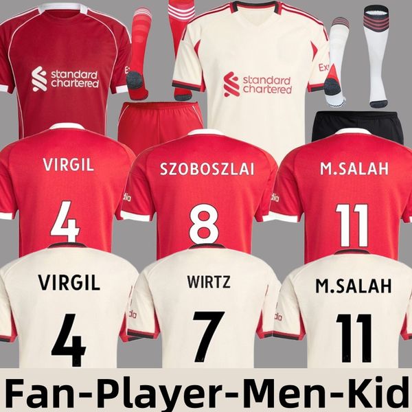 jersey 25 26 Fans Player version mens kids football kits sets SZOBOSZLAI VIRGIL Home GAKPO M.SALAH away 3rd football Jersey jersey DARWIN WIRTZ