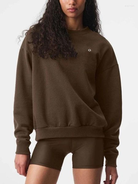 

Men' Hoodies Women' Sweatshirts O Neck Solid Black Red Classic Letter Loose Casual Sports Pullovers Fashion Long Sleeve For Women, Coffee